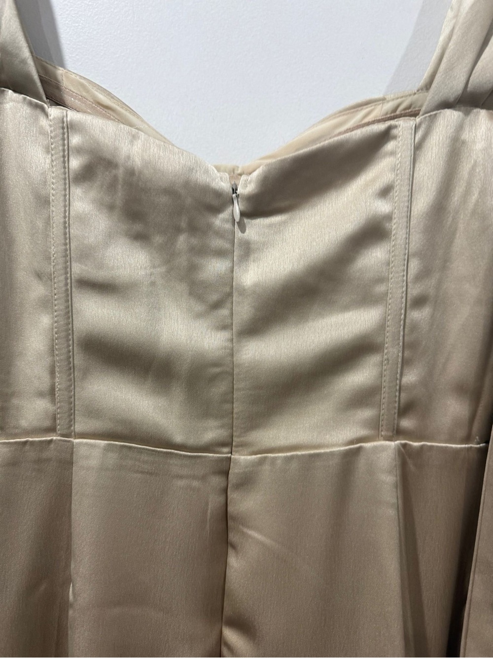 The Vintage Shop Champagne Satin Corset Mini Dress Size M - Picture 7 of 11